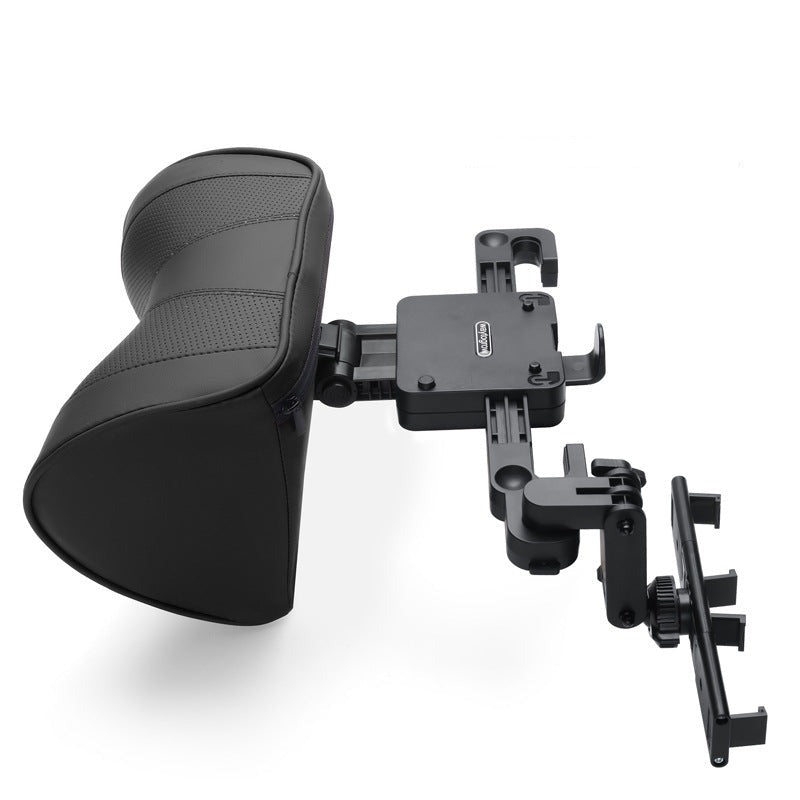 Universal Premium Car Headrest with Mobile Holder - Black